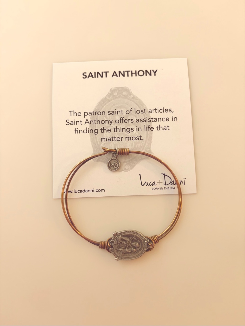 Luca + Danni Gold and Silver Saint Anthony Charm Bangle